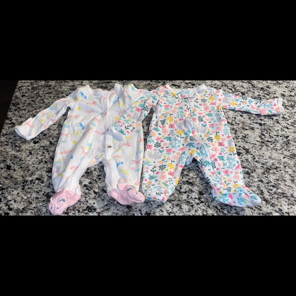 Baby girl preemie sleepers